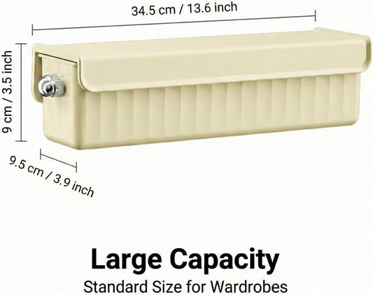2 Pack Wall Mount Drawer Organizer - 6 Grid Plastic Storage Drawers, Dustproof Small Drawer Organizer for Socks, Hanging Desk Organizer - Cream