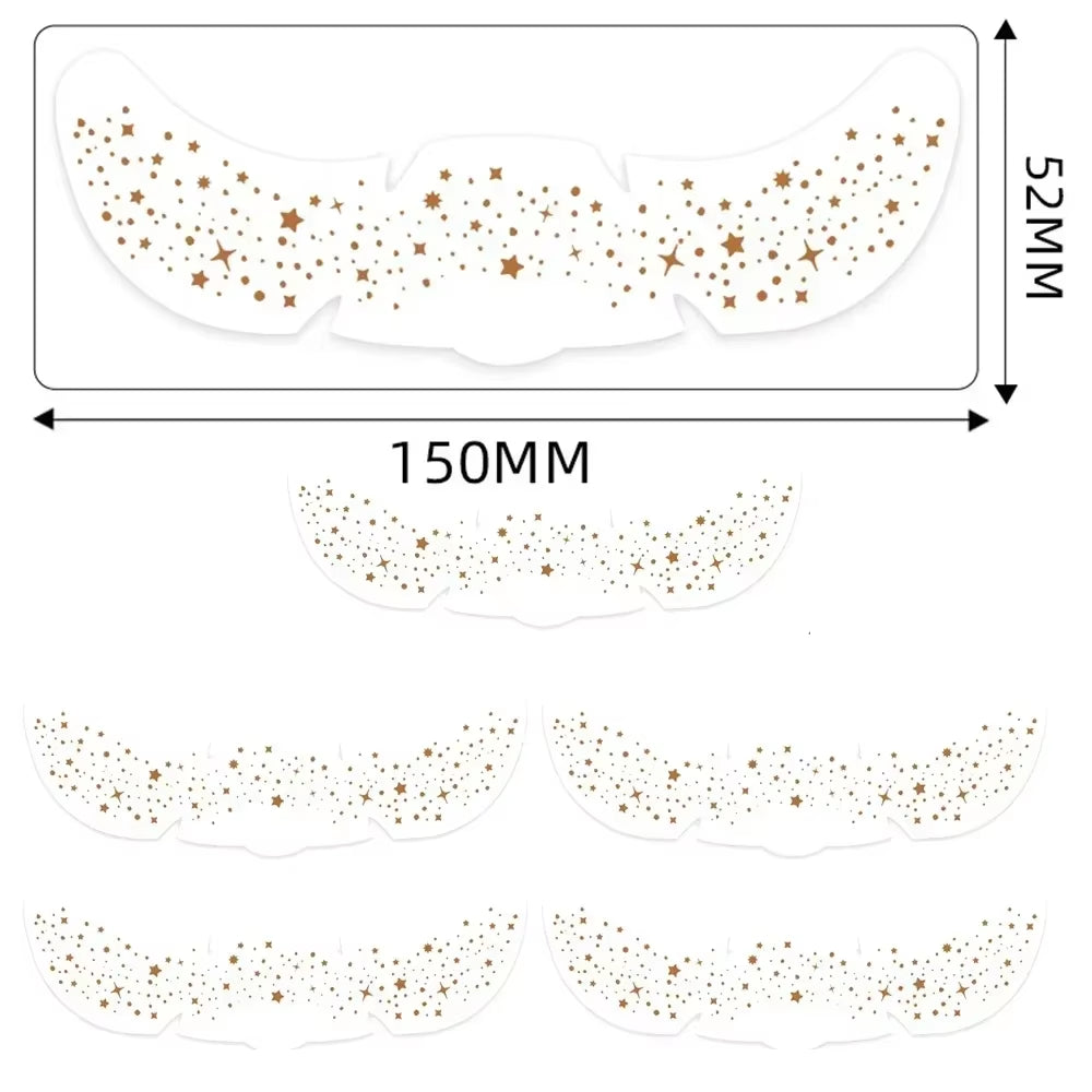 6Pcs Hot Stamping Freckles Makeup Patches Metallic Golden Silver Fake Freckles Temporary Tattoo Stickers