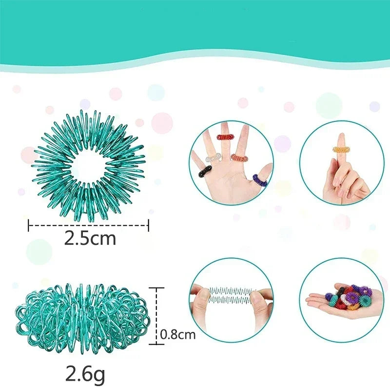10Pcs Finger Massage Sujok Ring Acupuncture Ring Health Care Body Massage
