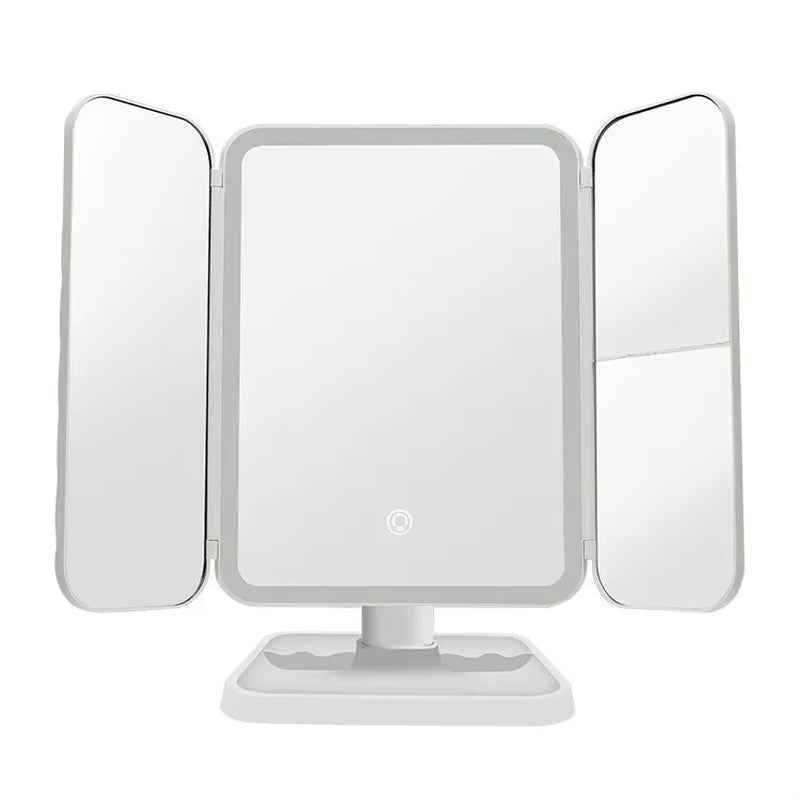 Trifold Makeup Mirror LED Lights Dorm Dressing Mirror Beauty Smart Complementary