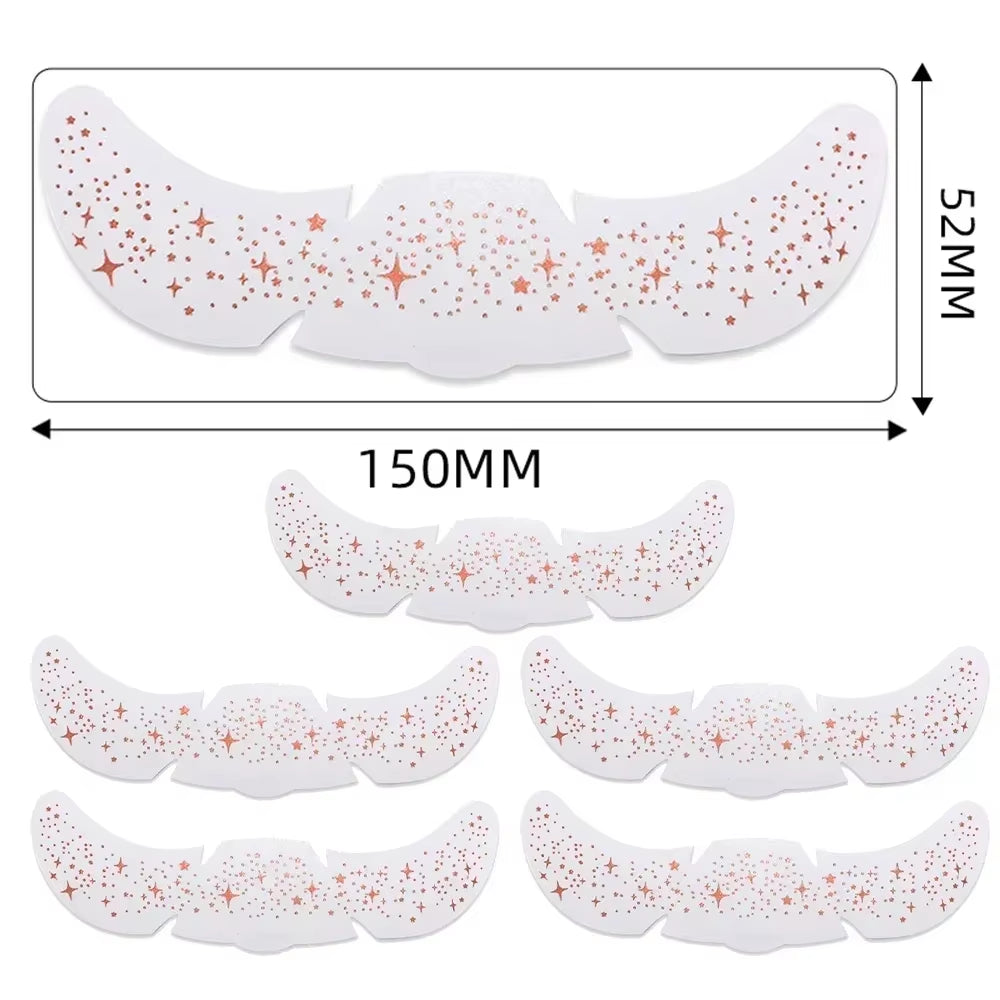 6Pcs Hot Stamping Freckles Makeup Patches Metallic Golden Silver Fake Freckles Temporary Tattoo Stickers