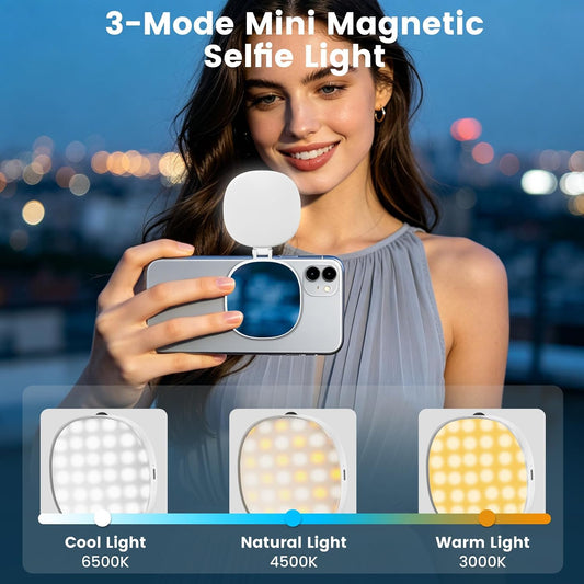 Magnetic Selfie Light  (Selfies/Photography/Tiktok/Zoom Calls/Video Conference, Long-Lasting & Rechargeable)