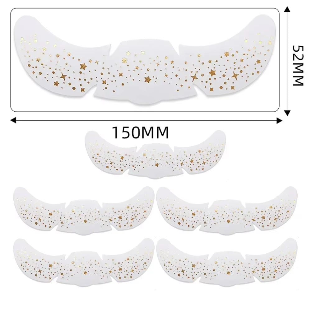 6Pcs Hot Stamping Freckles Makeup Patches Metallic Golden Silver Fake Freckles Temporary Tattoo Stickers