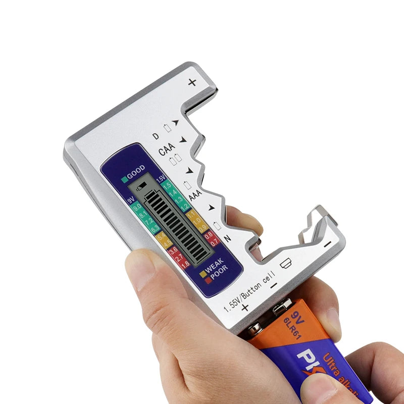 Digital Battery Tester Analyzer Testing Meter LCD Display AA AAA Button Cell Load Analyzer