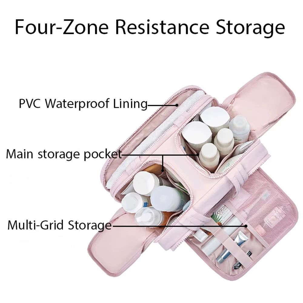Large Capacity Cosmetic Bag Female Travel Wash Handbag Bathroom Partition Shower Makeup Pouch
