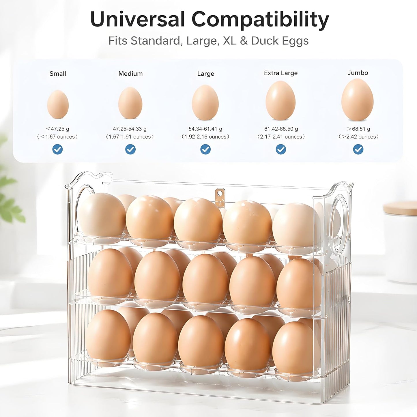 30-Egg Stackable Refrigerator Storage Container