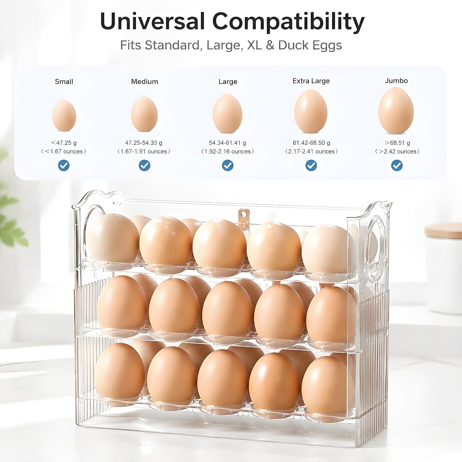 30-Egg Stackable Refrigerator Storage Container