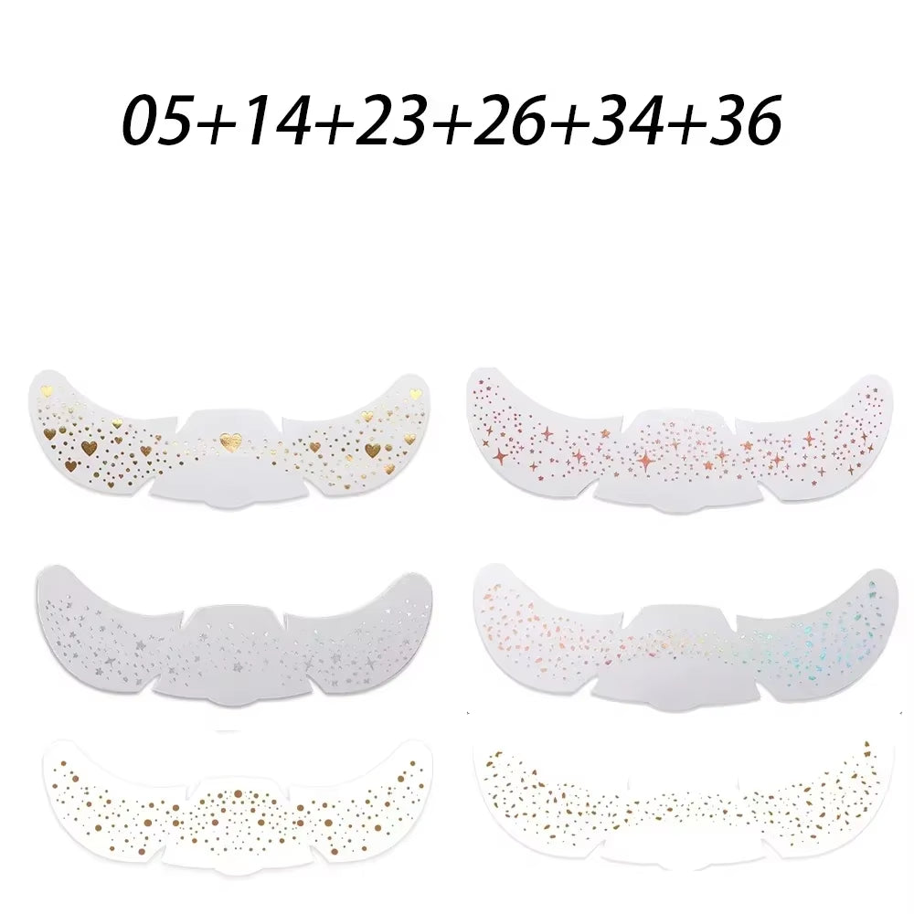 6Pcs Hot Stamping Freckles Makeup Patches Metallic Golden Silver Fake Freckles Temporary Tattoo Stickers