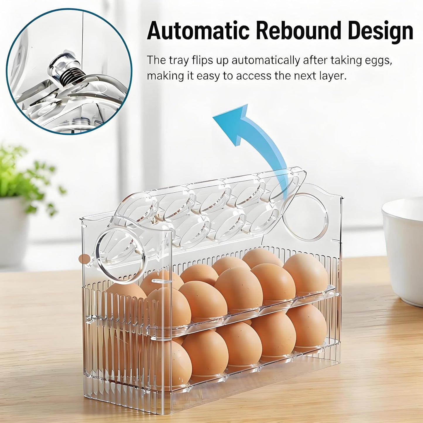 30-Egg Stackable Refrigerator Storage Container