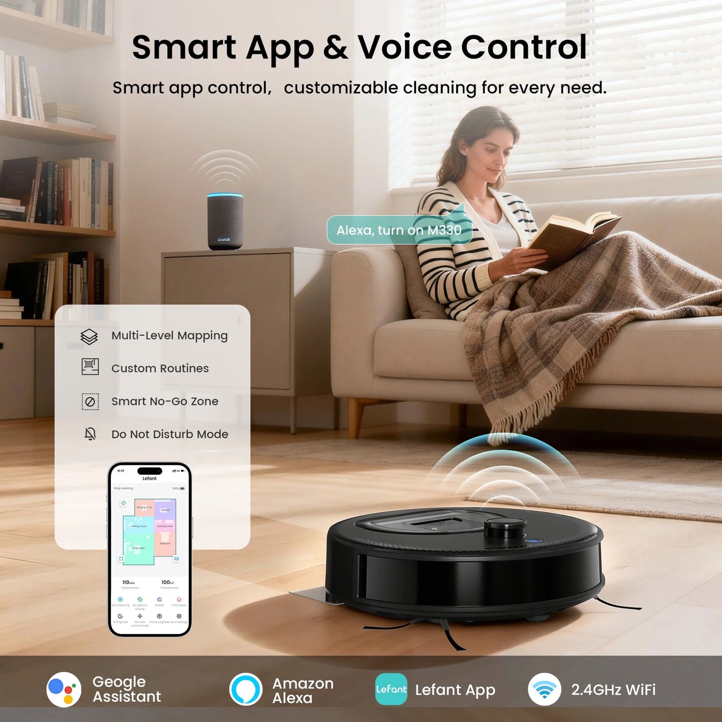 M330 Smart Robot Vacuum and Mop with LiDAR Navigation