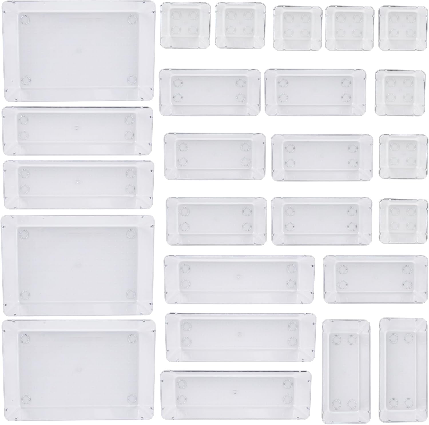 Clear Modular Drawer Organizer Set (25-Piece)