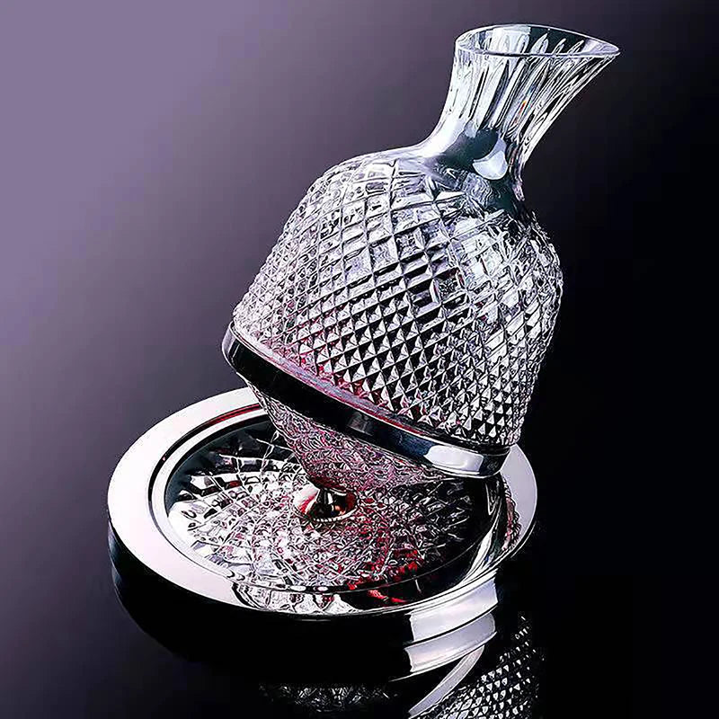 360° Rotating Crystal Wine Decanter (1500ml) Perfect Gift