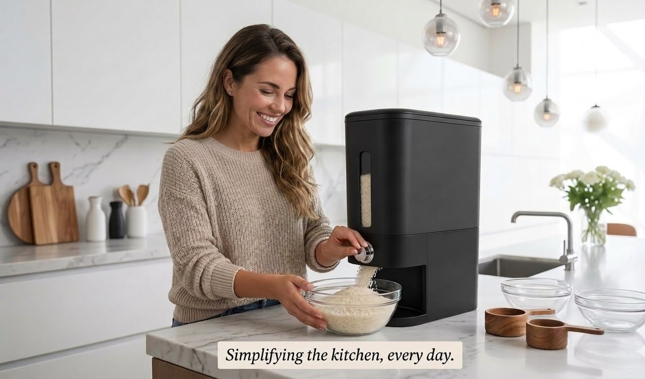 Minimalist 25lbs Airtight Rice & Grain Dispenser