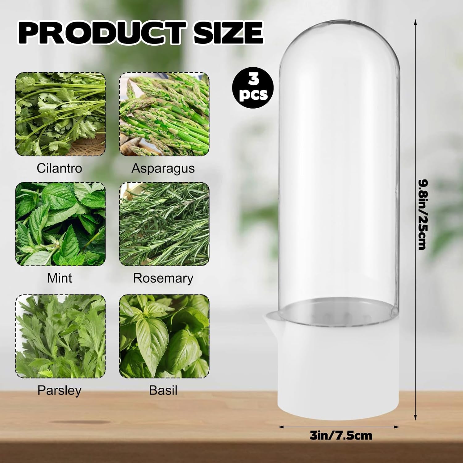 Premium Herb Saver & Fresh Keeper (3-Pack)