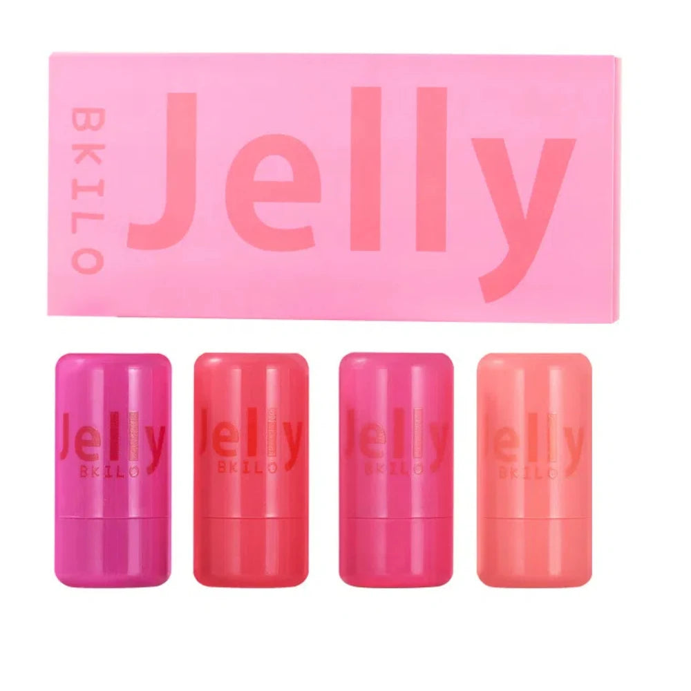4Pcs Set Jelly Cheek Blush Tint 3-In-1 Transparent Moisturized Blusher Facial Contour