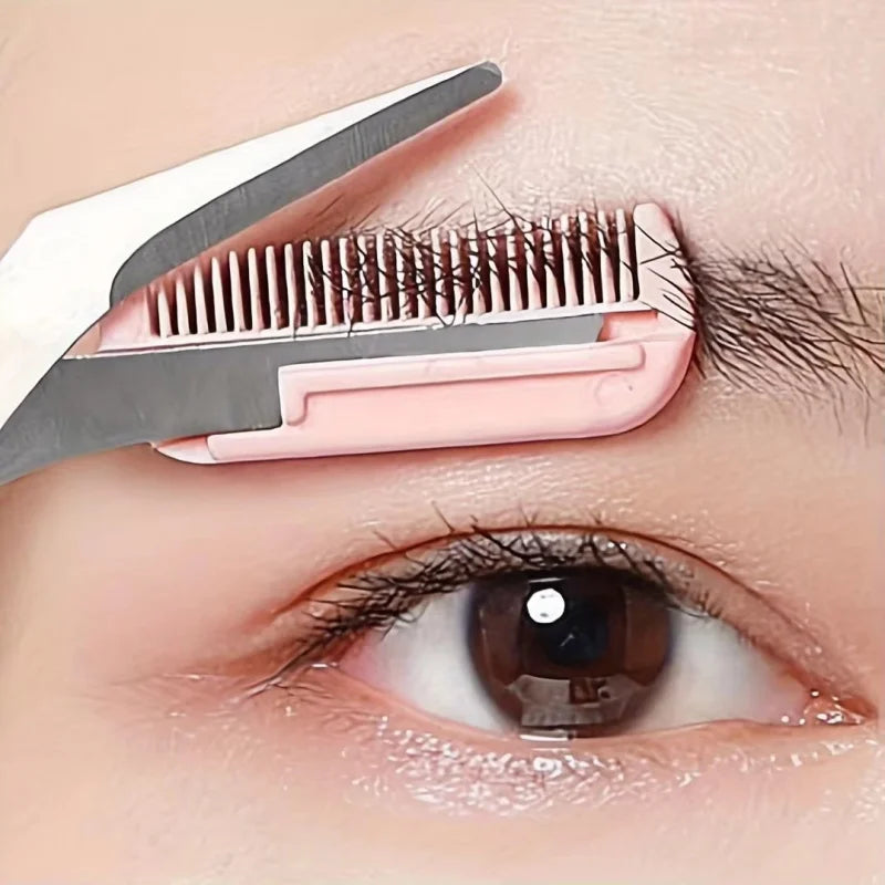 Eyebrow Trimmer Makeup Tools Stainless Steel Eyebrow Scissors with Comb Hair Removal