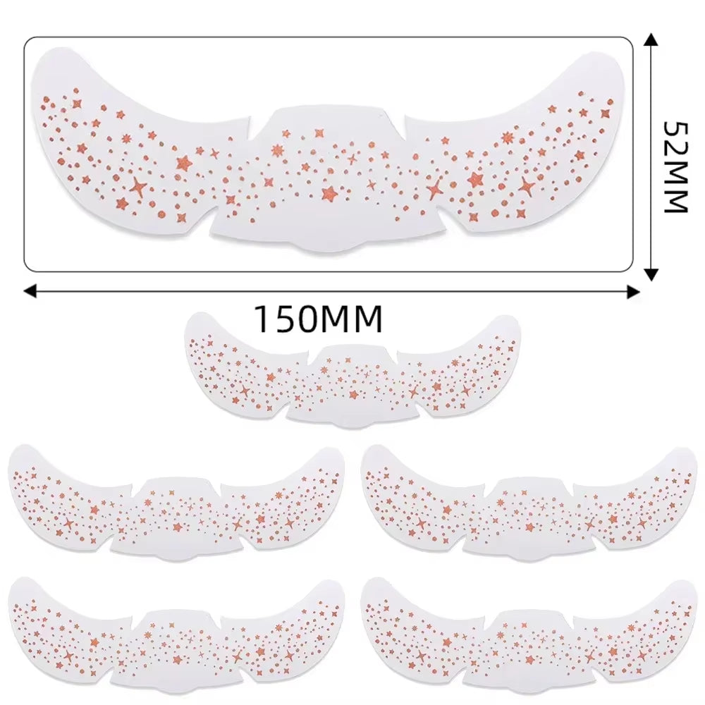 6Pcs Hot Stamping Freckles Makeup Patches Metallic Golden Silver Fake Freckles Temporary Tattoo Stickers