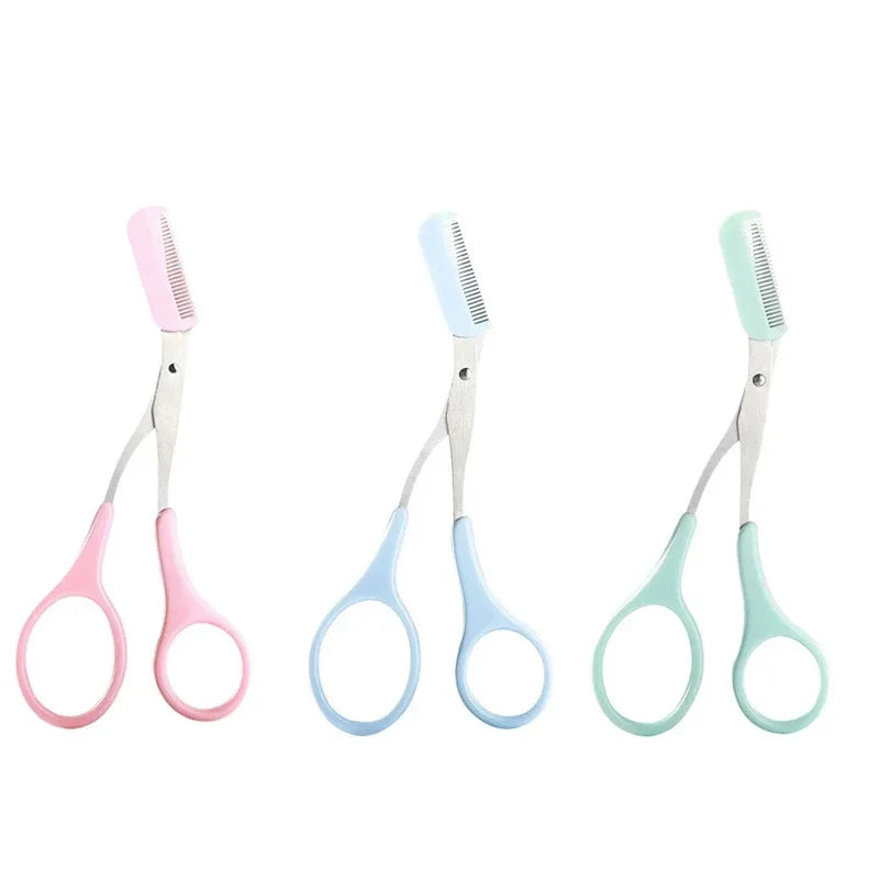 Eyebrow Trimmer Makeup Tools Stainless Steel Eyebrow Scissors with Comb Hair Removal
