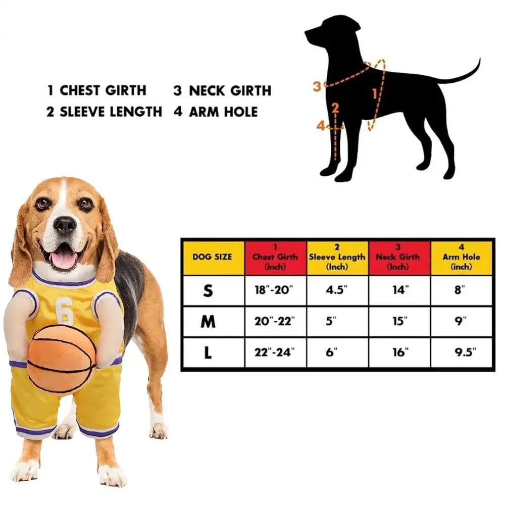 Dog Basketball Player Costume with Ball