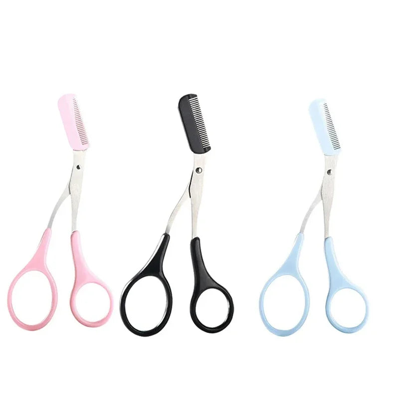 Eyebrow Trimmer Makeup Tools Stainless Steel Eyebrow Scissors with Comb Hair Removal