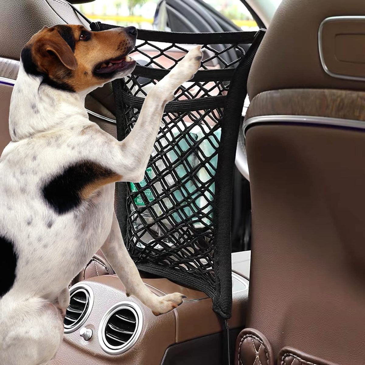 3-Layer Stretch Car Mesh Organizer, Car Seat Net, Dog Net for Barrier