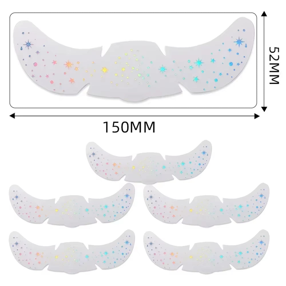 6Pcs Hot Stamping Freckles Makeup Patches Metallic Golden Silver Fake Freckles Temporary Tattoo Stickers