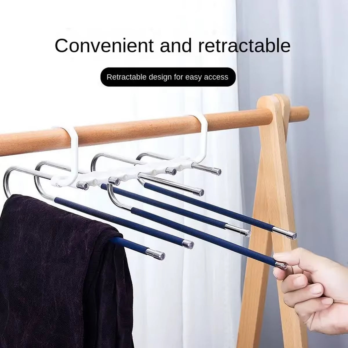 Multifunctional 9-Layer Jeans and Pants Hanger for Closet Organization