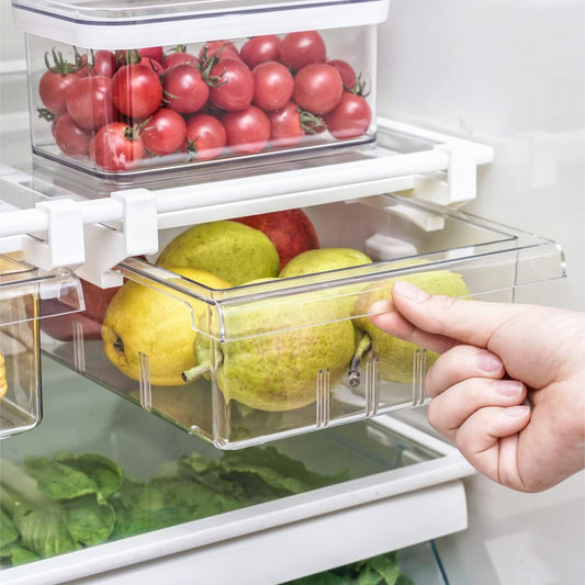 1Pack Refrigerator Organizer Bins Refrigerator Drawer Fridge Organizers | 1Pack Refrigerator Organizer Fridge Egg Drawer, Pull-Out Fridge Storage Box Refrigerator Egg Drawer