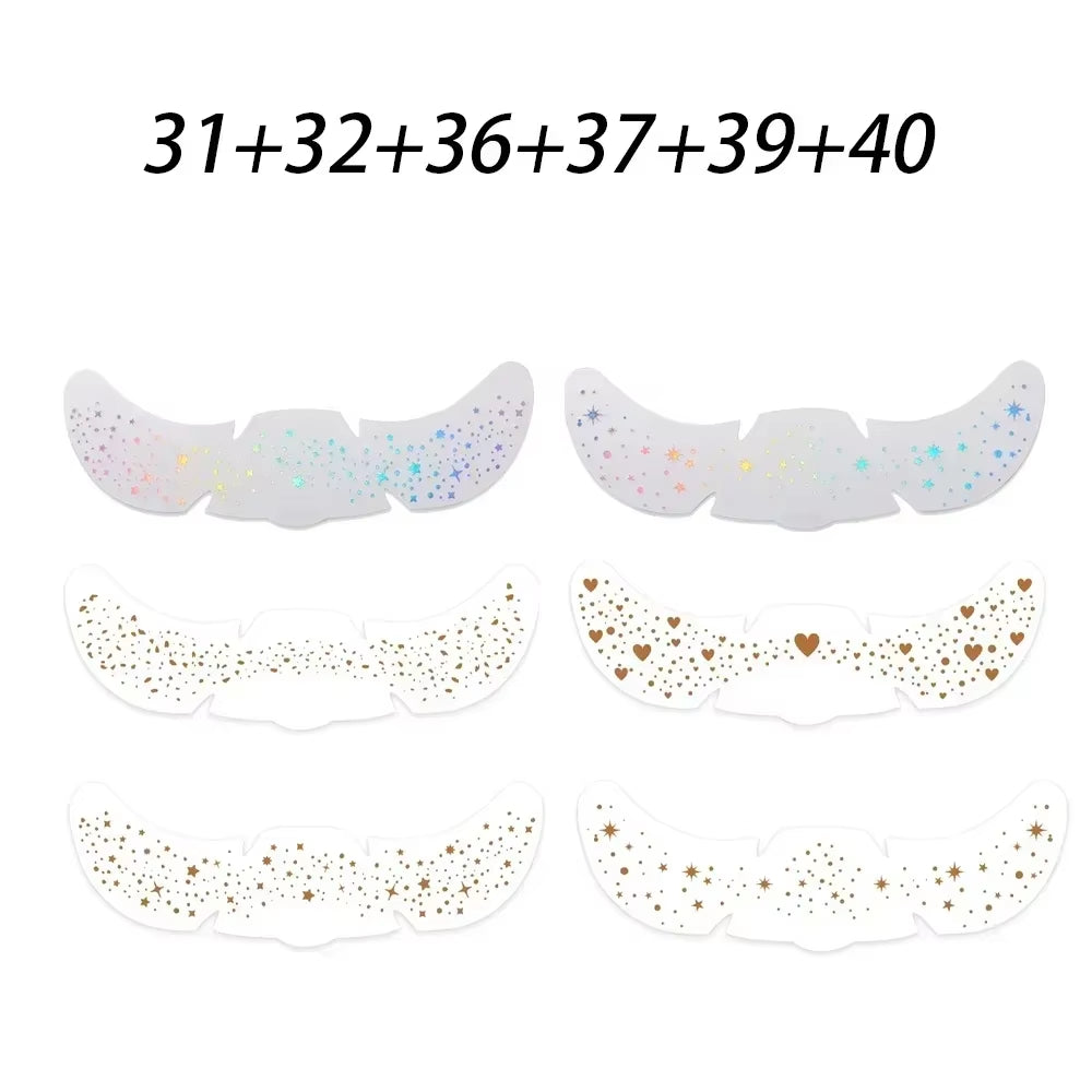 6Pcs Hot Stamping Freckles Makeup Patches Metallic Golden Silver Fake Freckles Temporary Tattoo Stickers