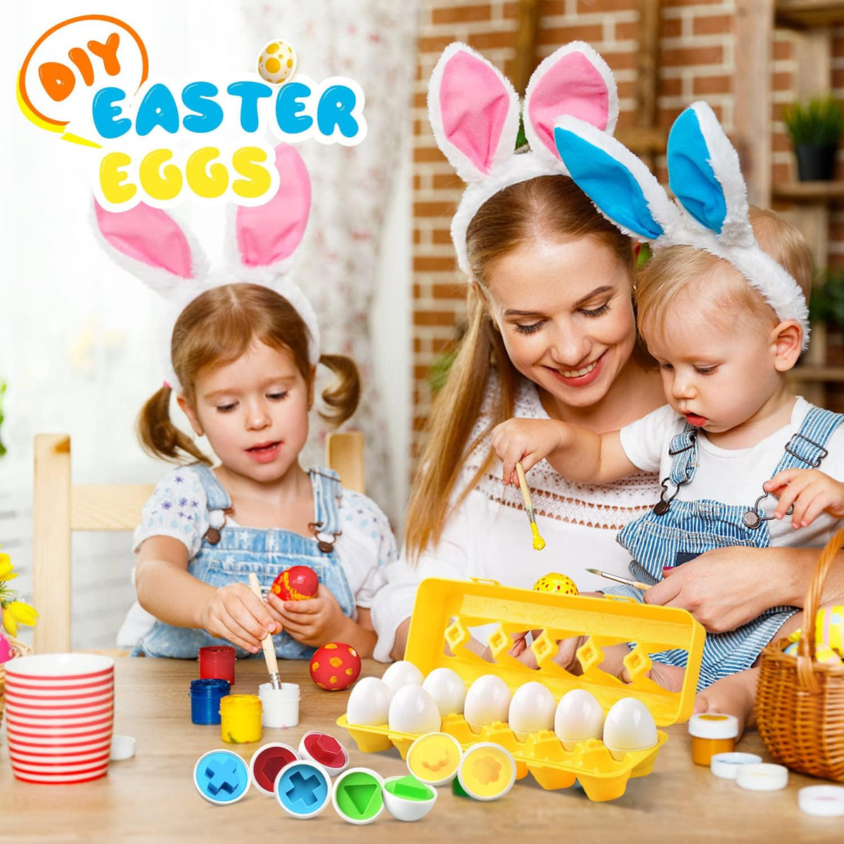 Matching Egg Toy 12 Pcs Develops Toddlers' Color & Shape Recognition Skills
