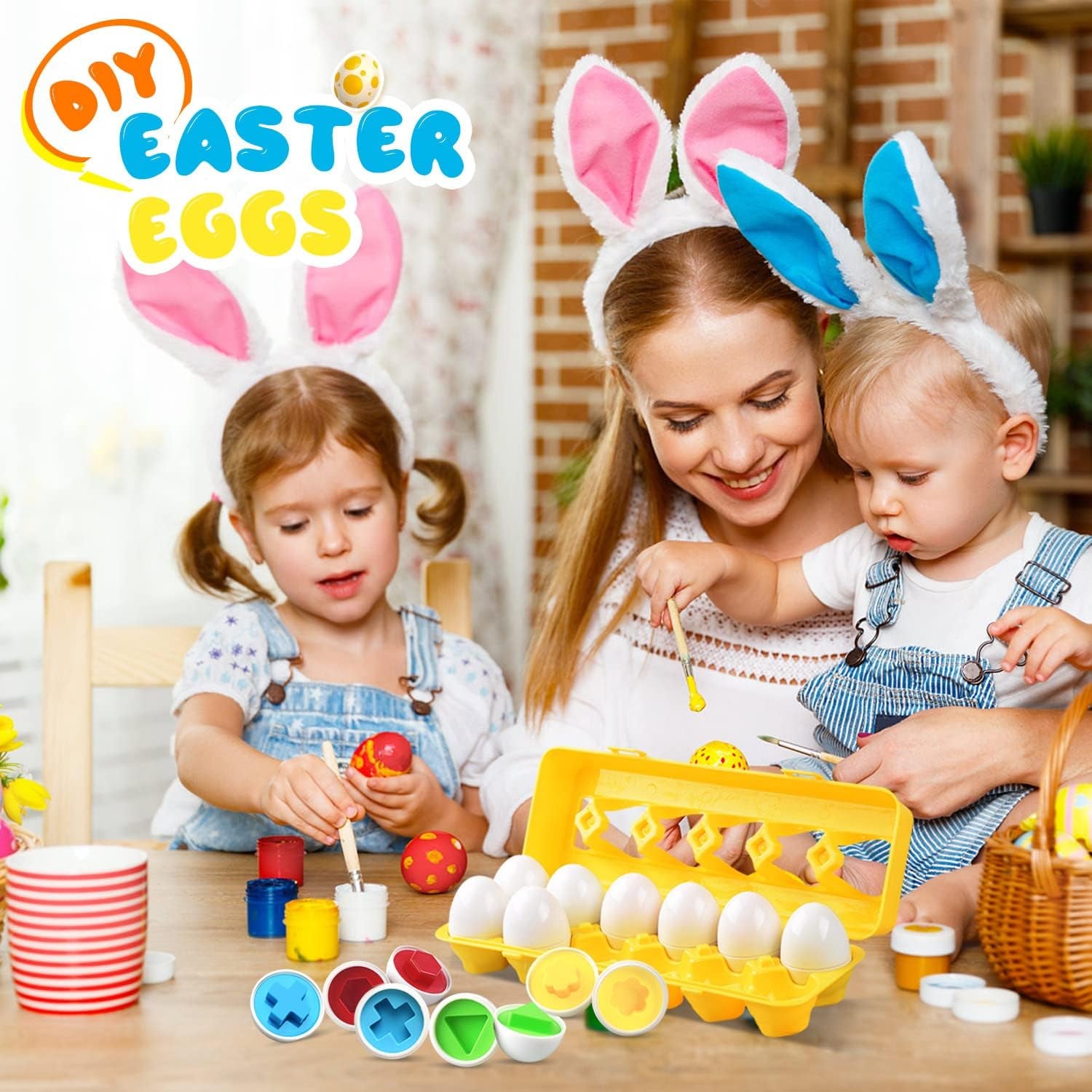 Matching Egg Toy 12 Pcs Develops Toddlers' Color & Shape Recognition Skills