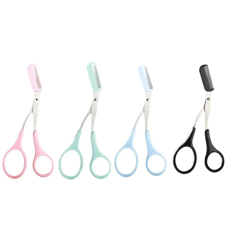 Eyebrow Trimmer Makeup Tools Stainless Steel Eyebrow Scissors with Comb Hair Removal